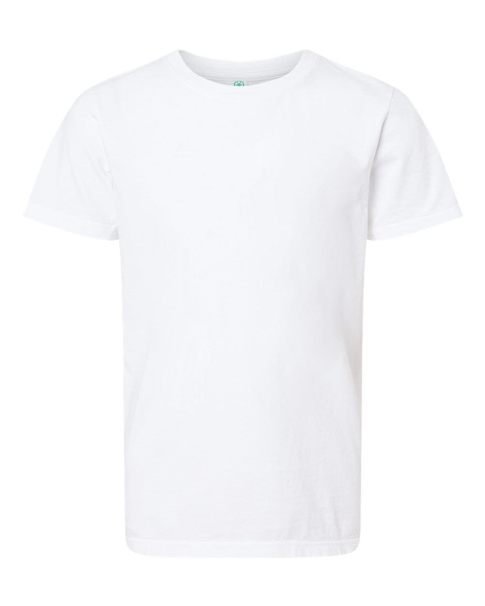 Front View of White Youth Organic T-Shirt - 402