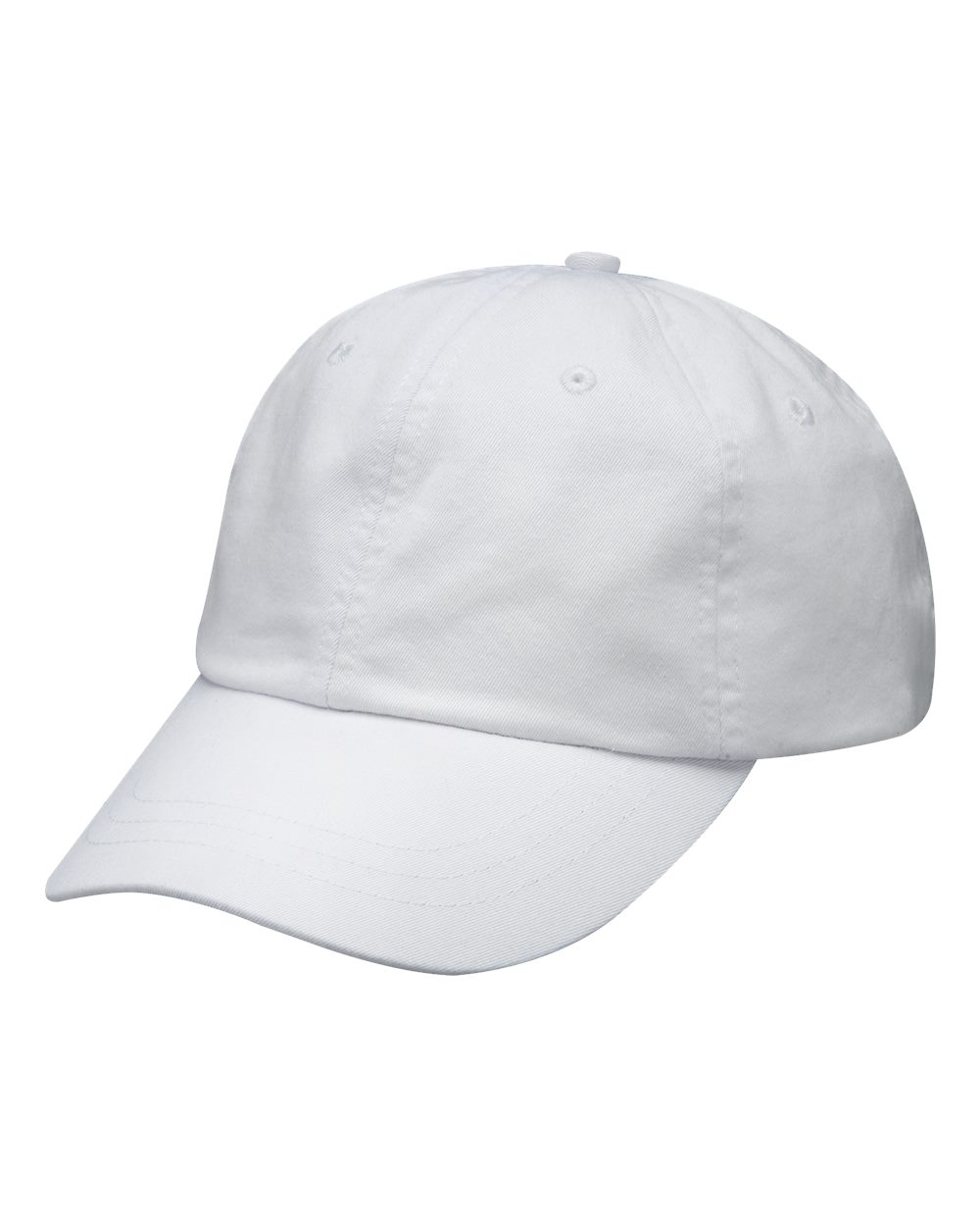 Front View of White Youth Pigment-Dyed Cap - KO101