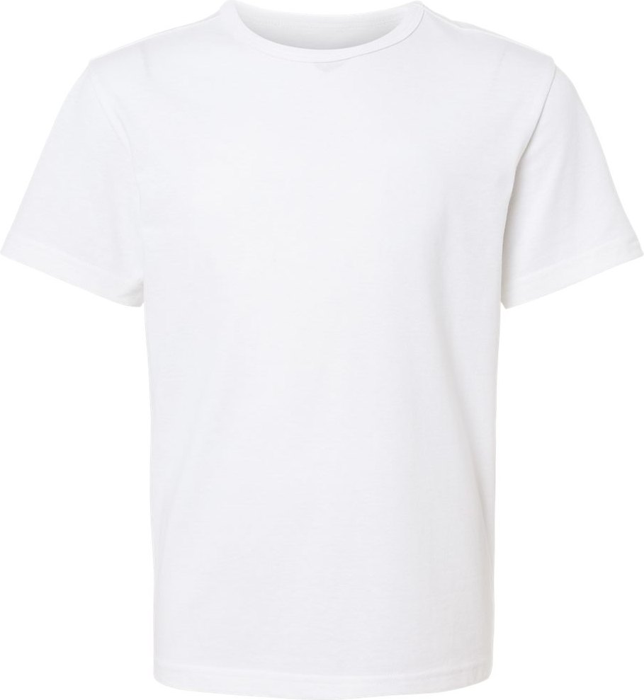 Front View of White Youth RecycledSoft™ T-Shirt - 2015