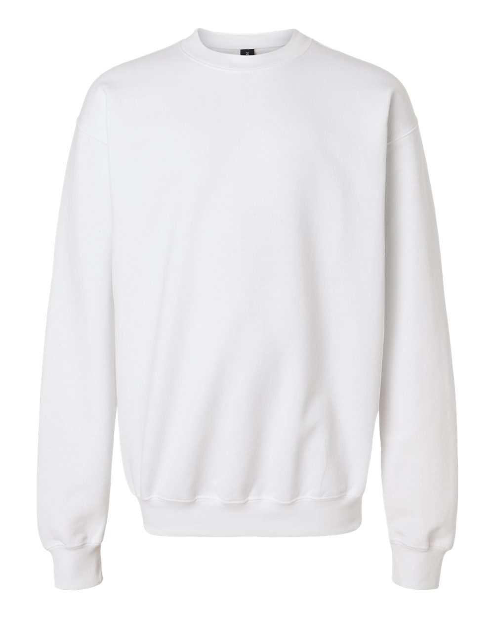 Front View of White Youth Softstyle® Midweight Crewneck Sweatshirt - SF000B plain