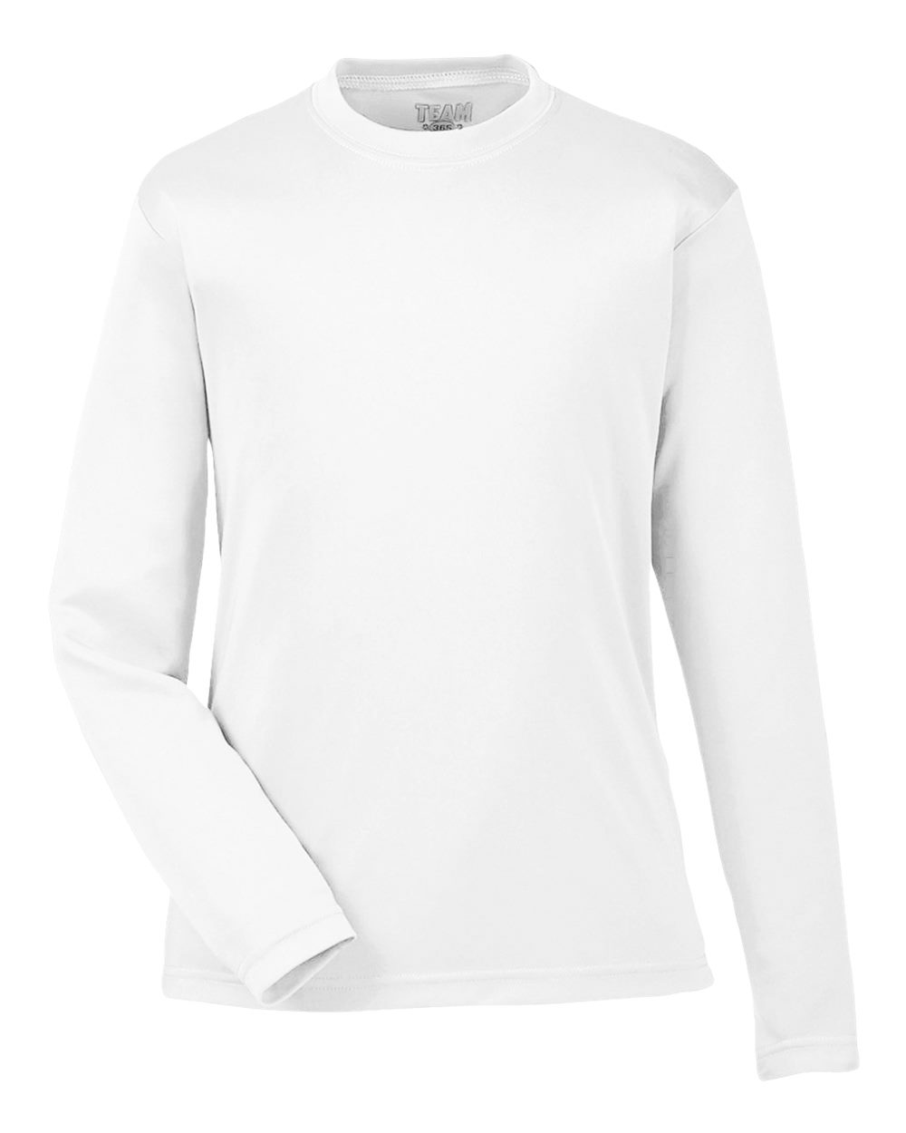 Front View of White Youth Zone Performance Long Sleeve T-Shirt - TT11YL