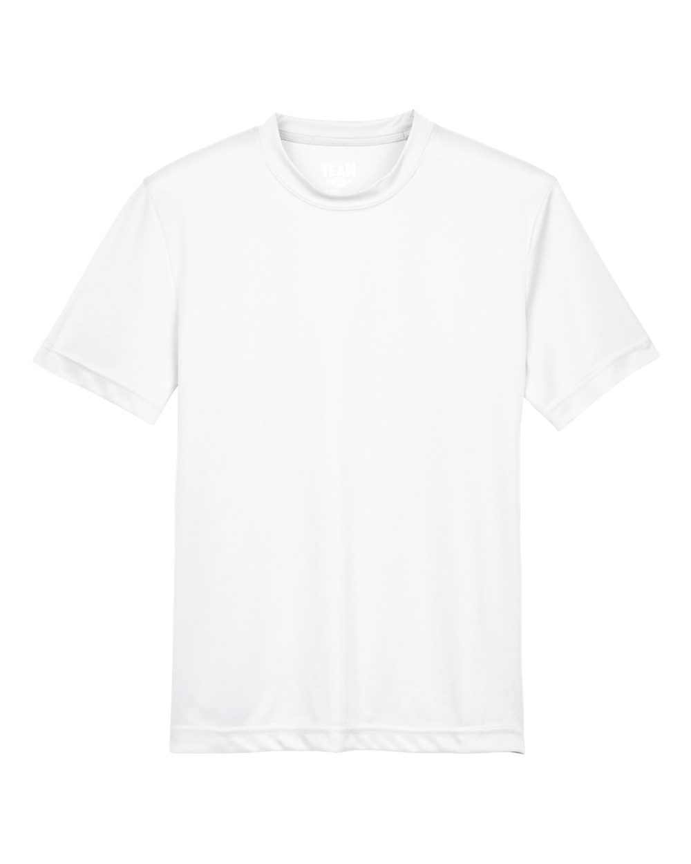 Front View of White Youth Zone Performance T-Shirt - TT11Y