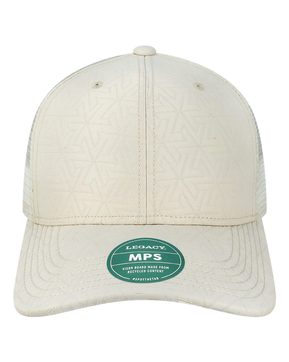 Front View of White Z - Quilted Mid-Pro Snapback Trucker Cap - MPS
