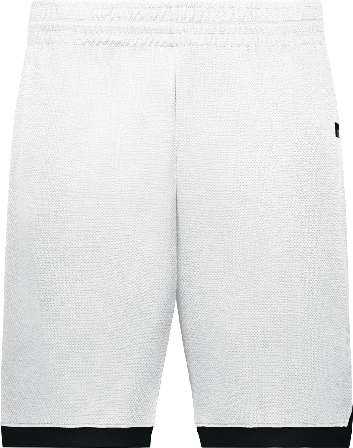Front View of WHITE/BLACK COOLCORE ELITE SHORTS