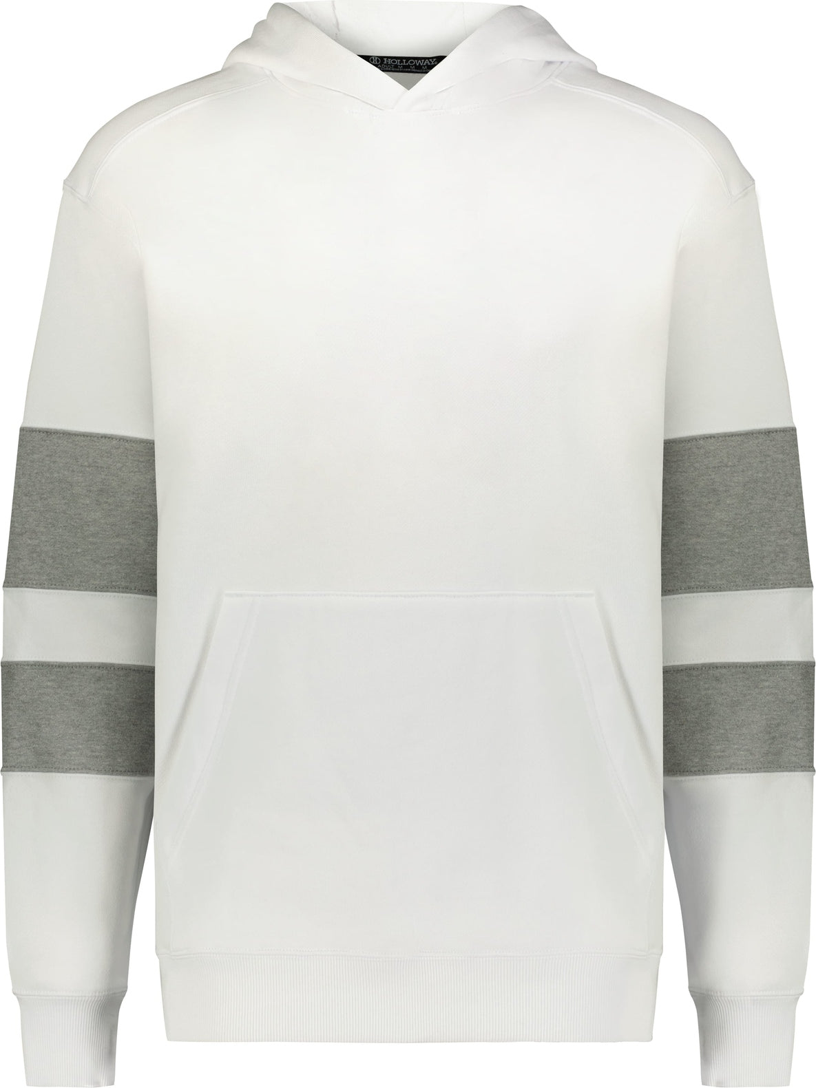 Front View of WHITE/CHARCOAL HEATHER YTH JACKSON WAY HOODIE