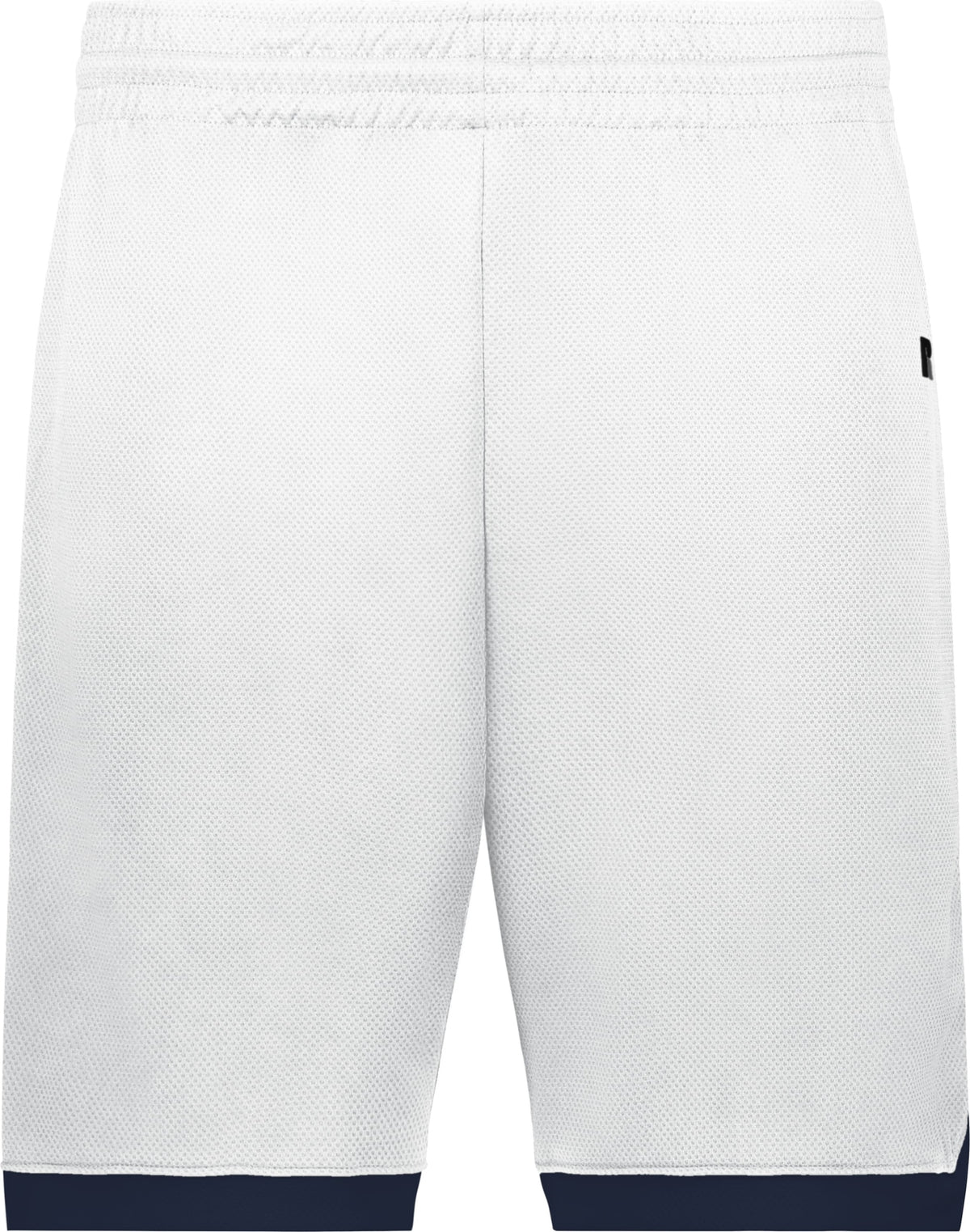 Front View of WHITE/NAVY COOLCORE ELITE SHORTS