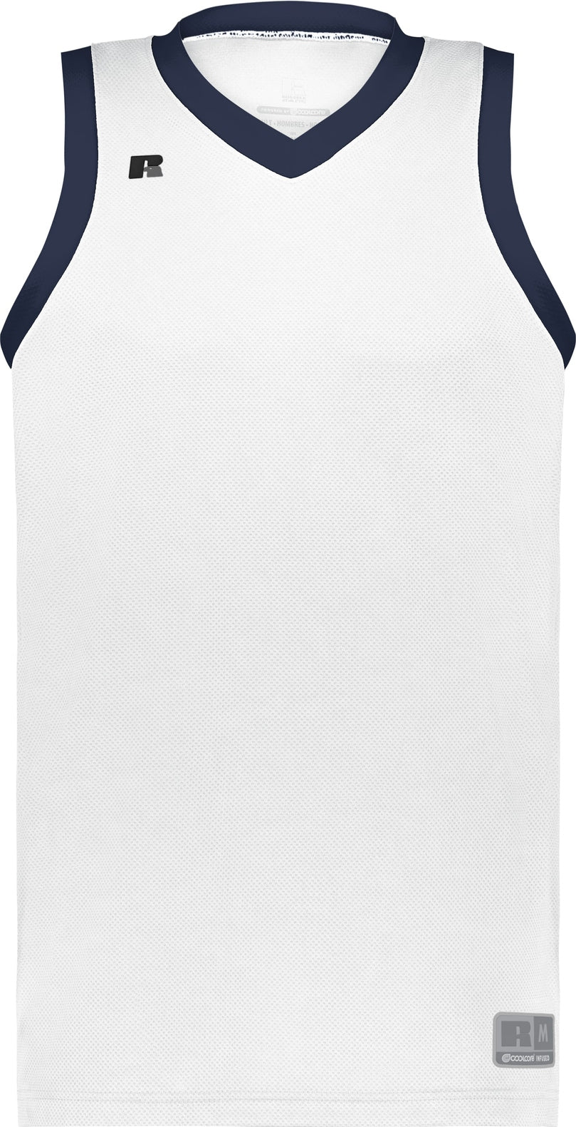 WHITE/NAVY YTH COOLCORE ELITE JERSEY