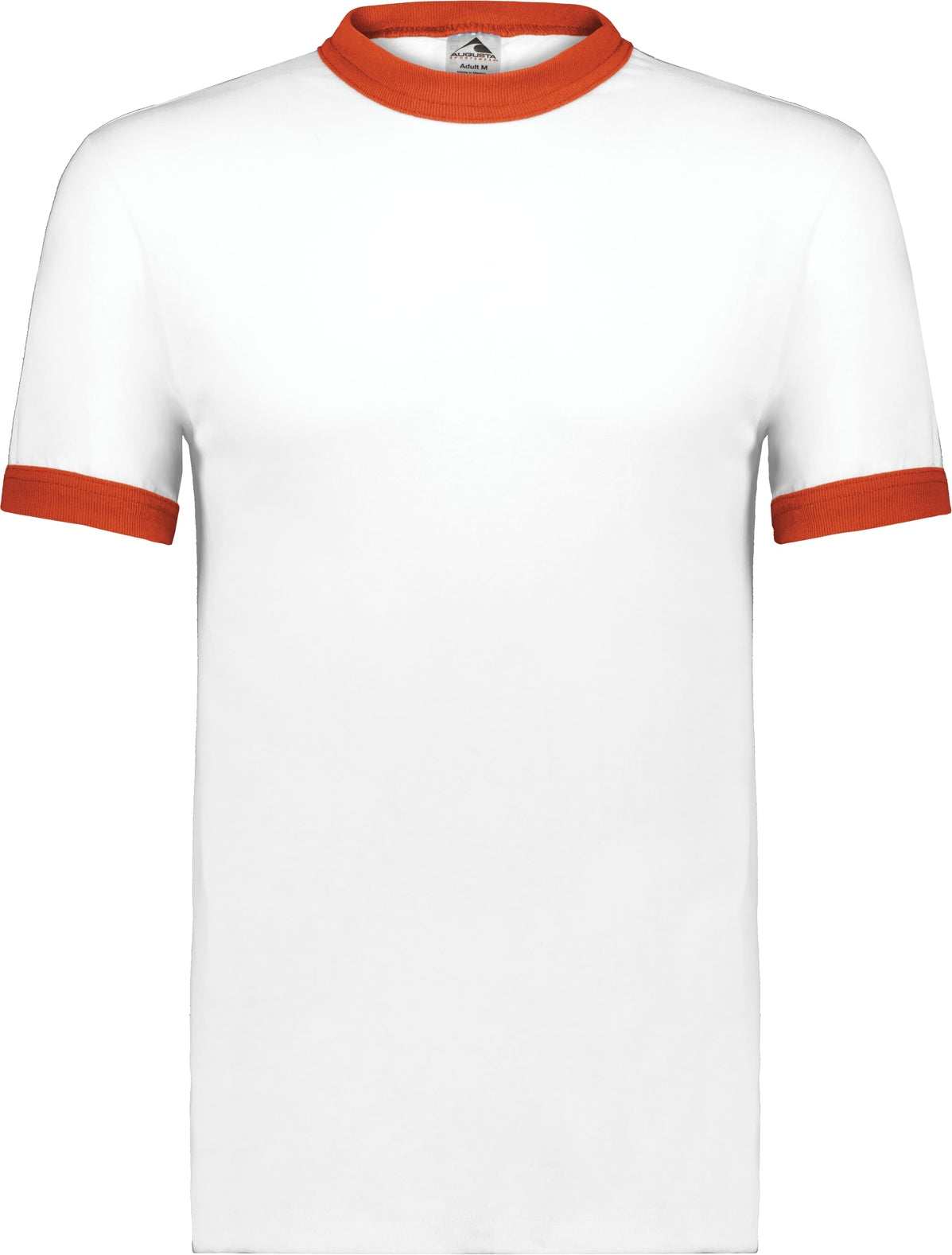 WHITE/ORANGE ADULT RINGER T-SHIRT