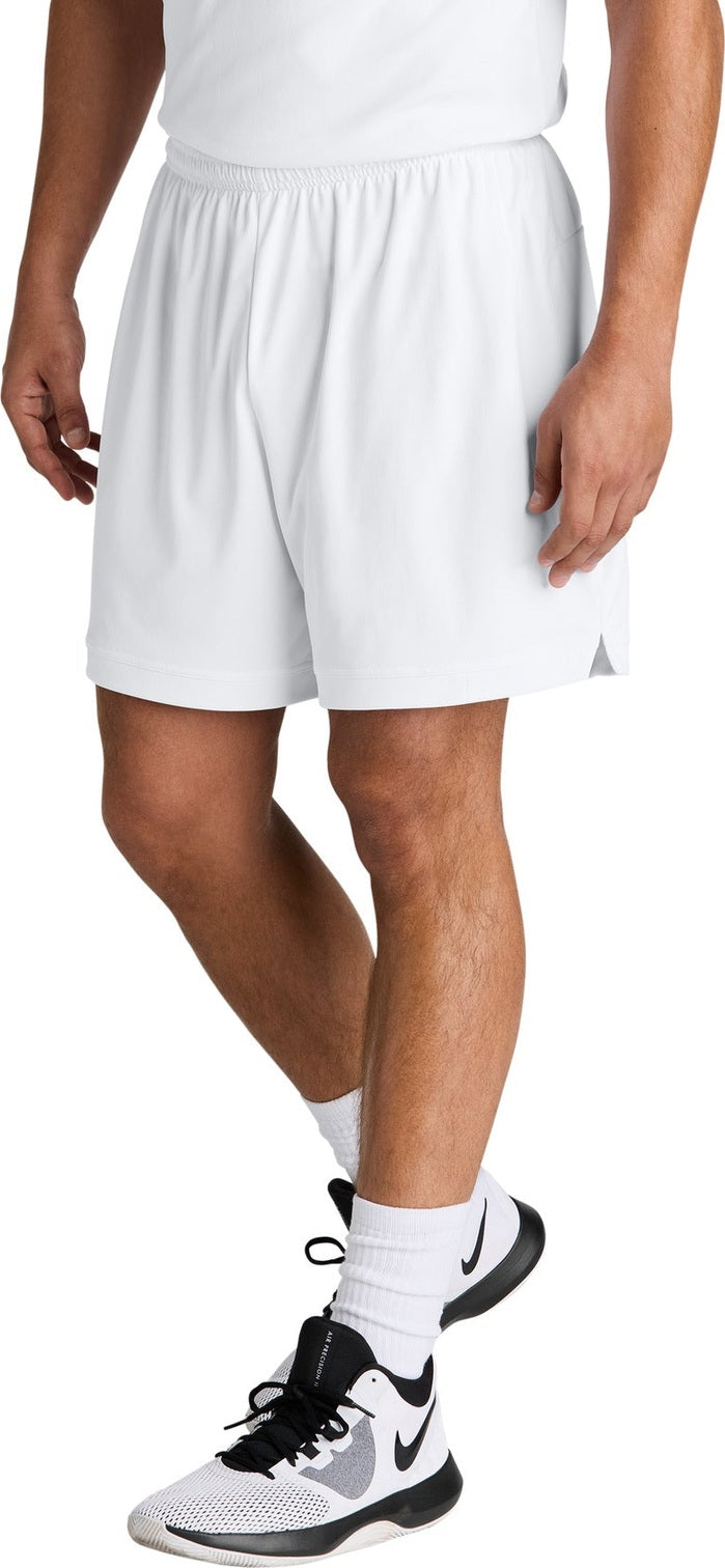 Front View of Wht/Wht Sport-Tek Club 7" Short ST442