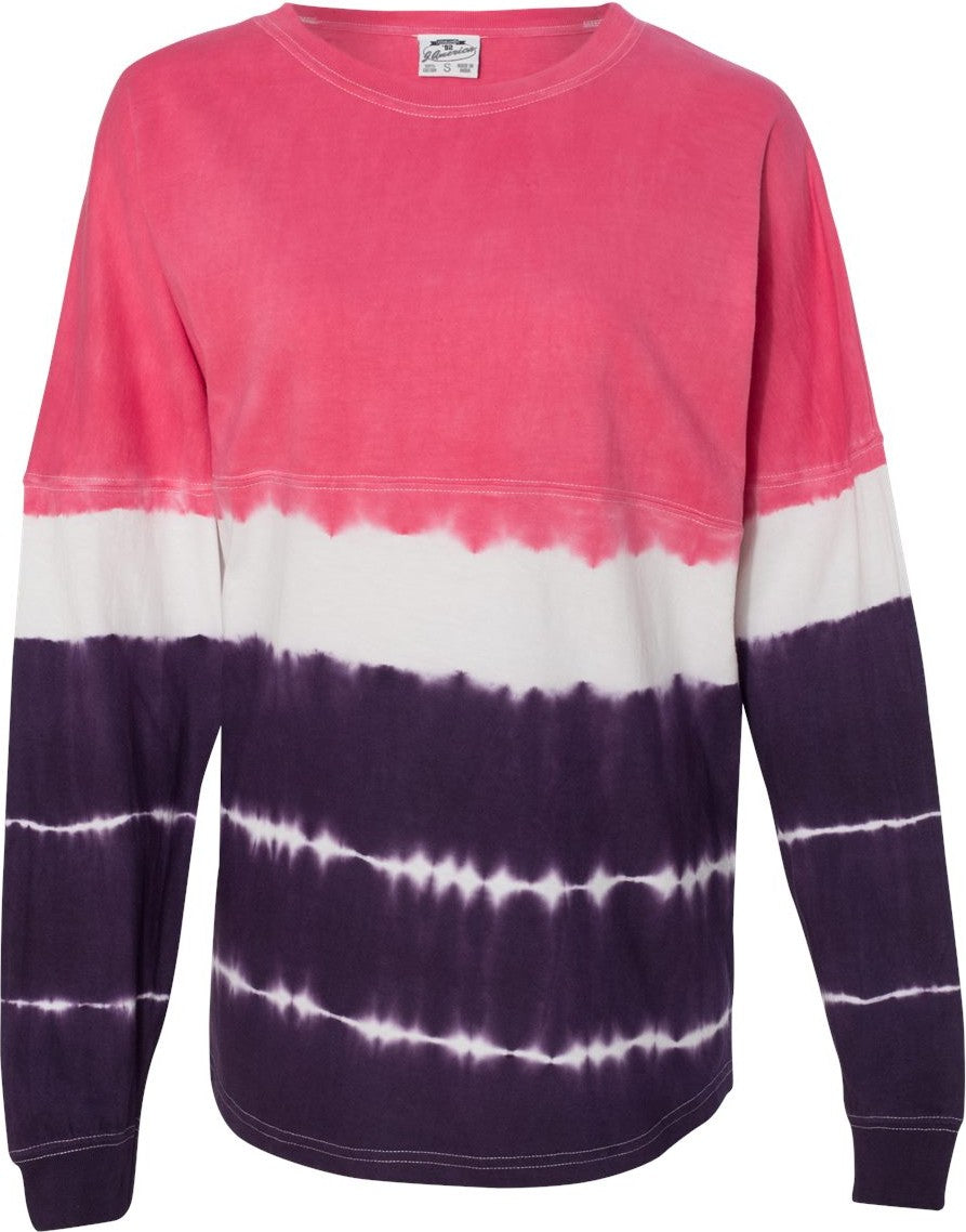 Wildberry/ Very Berry Tie-Dye Game Day Jersey Long Sleeve T-Shirt - 8229