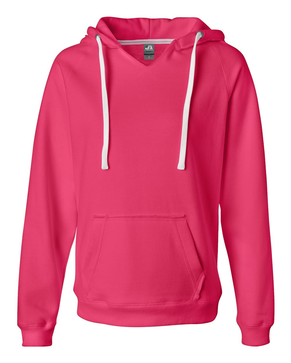 Front View of Wildberry Women's Sueded V-Neck Hooded Sweatshirt - 8836