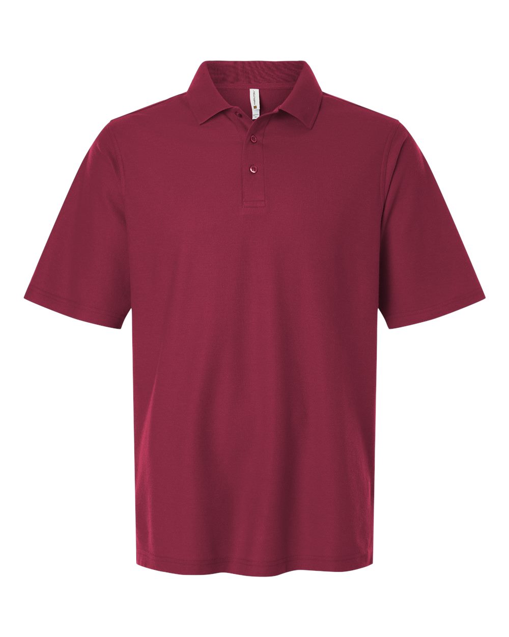 Front View of Wine Men's Maverick CVC Pique Polo - M105