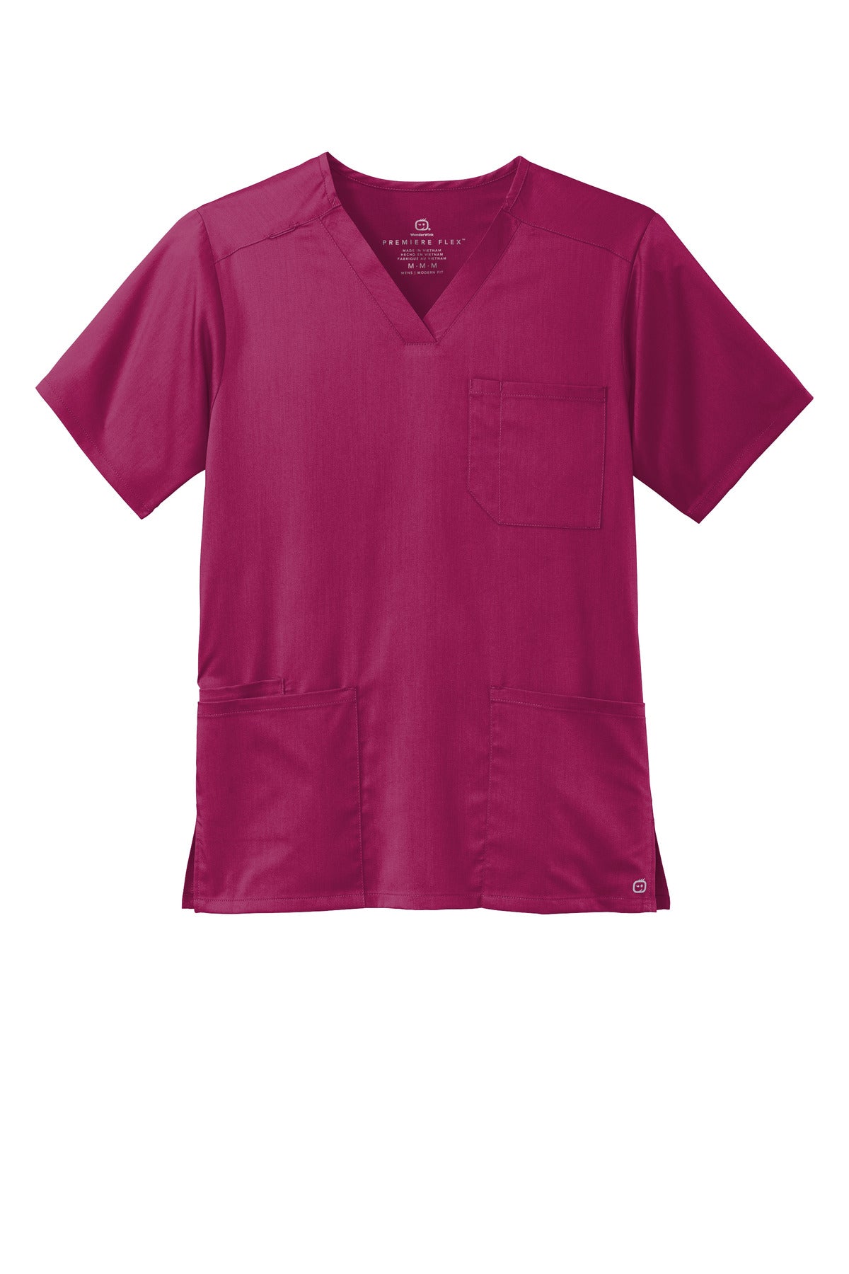 Front View of Wine Wink Men's Premiere Flex V-Neck Top WW5068