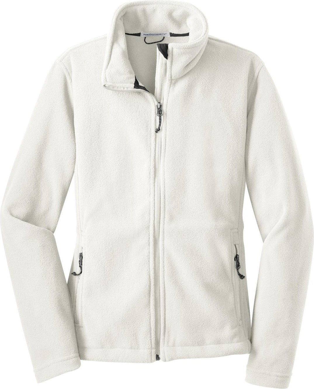 Front View of Winter White Port Authority Women's Value Fleece Jacket. L217
