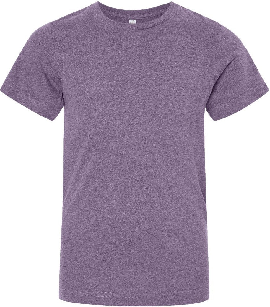 Front View of Wisteria Blackout Youth Fine Jersey Tee - 6101