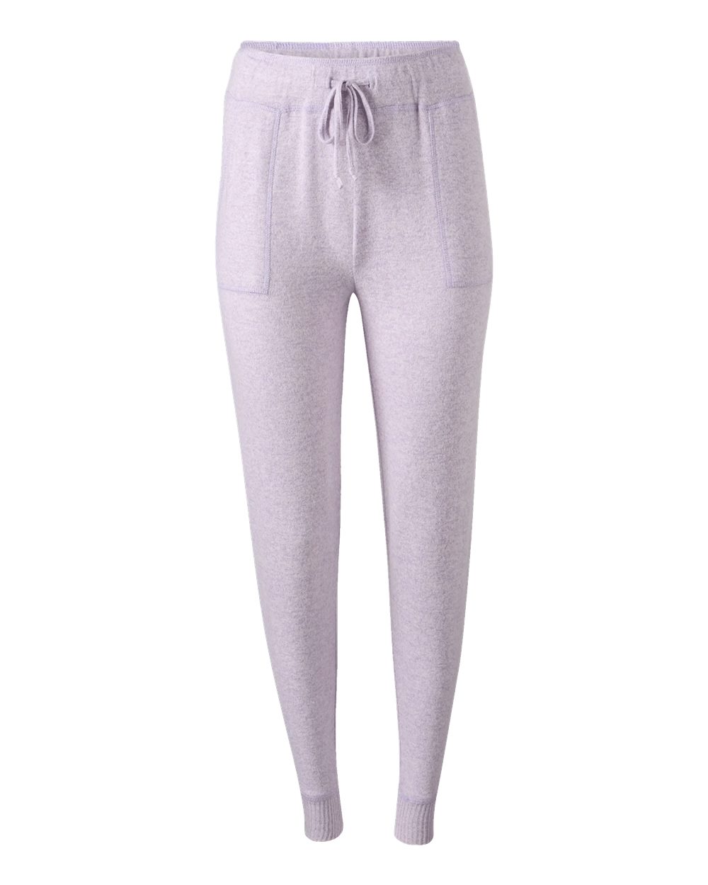 Front View of Wisteria Heather Women's Cuddle Fleece Joggers - L09