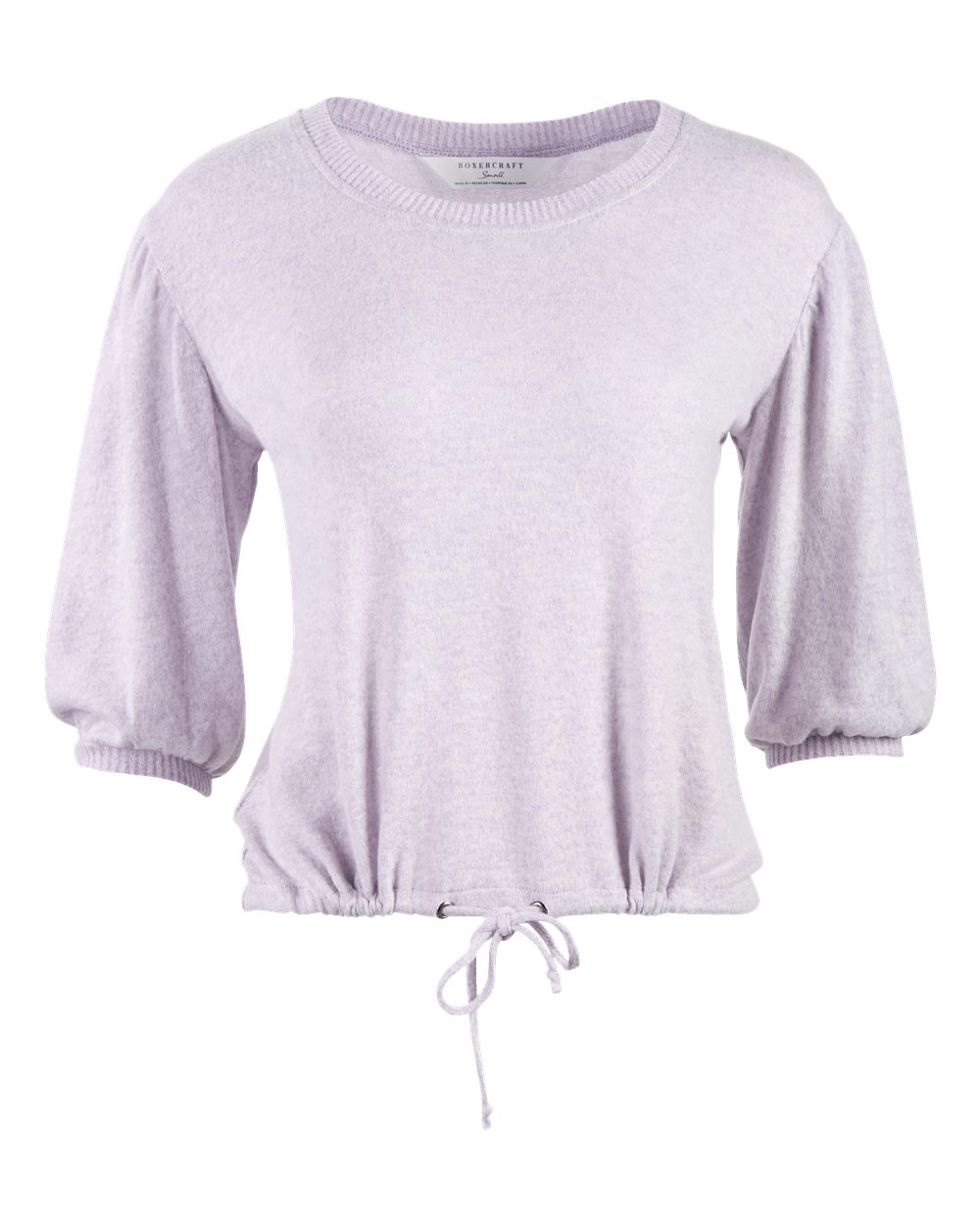 Front View of Wisteria Heather Women's Cuddle Puff Sleeve - BW1101