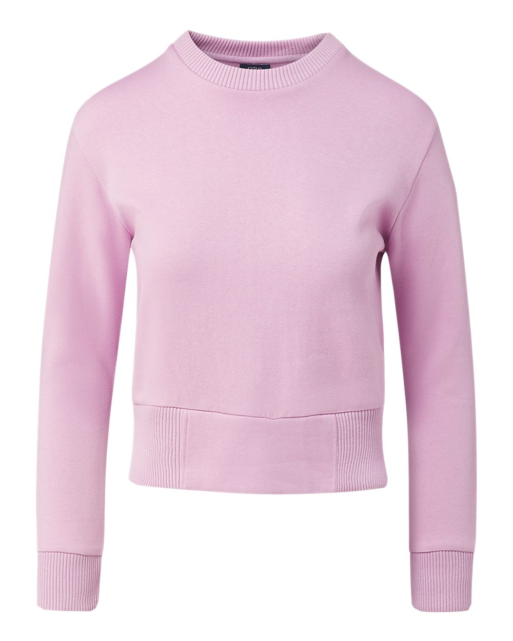 Front View of Wisteria Women's Romi Cloud Fleece Crop Crewneck Sweatshirt - W22106