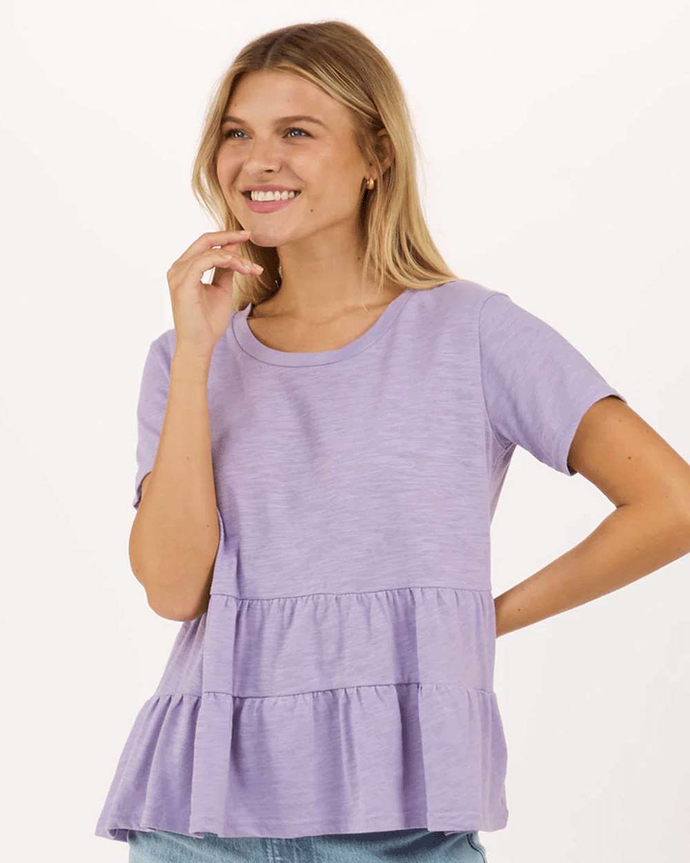 Front View of Wisteria Women's Willow T-Shirt - BW2401