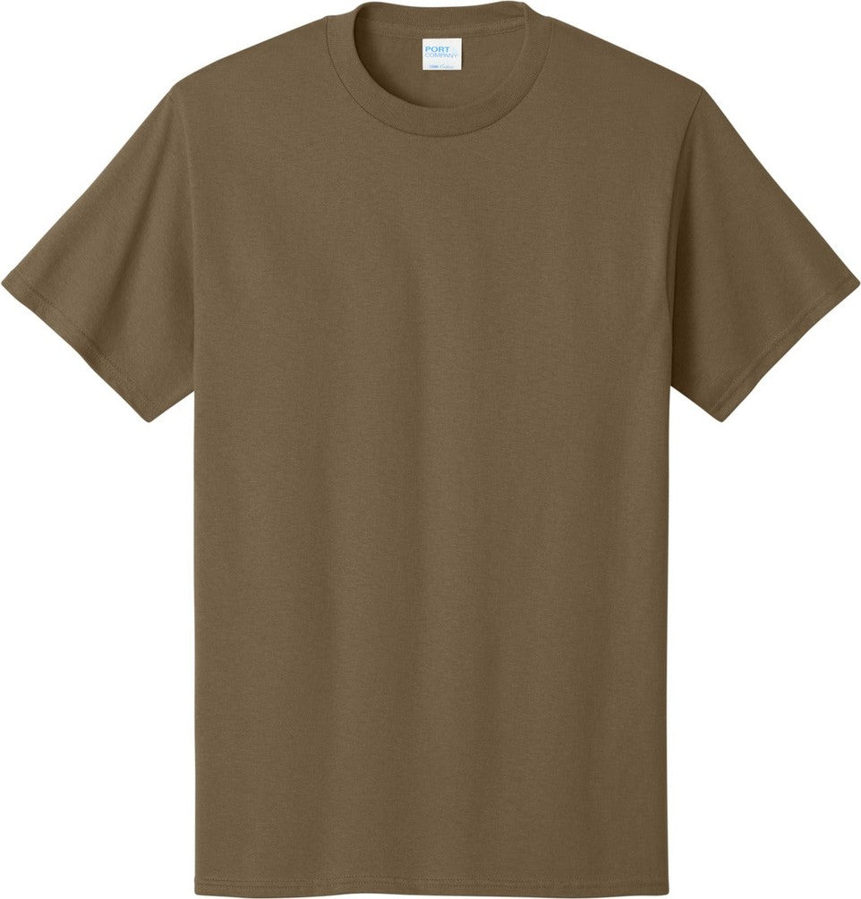 Front View of Woodland Brown Port & Co Core Cotton Tee. PC54