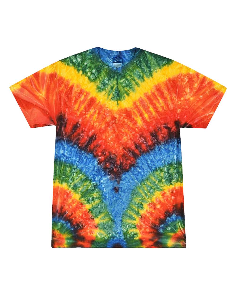 Front View of Woodstock Multi-Color Tie-Dyed T-Shirt - 1000