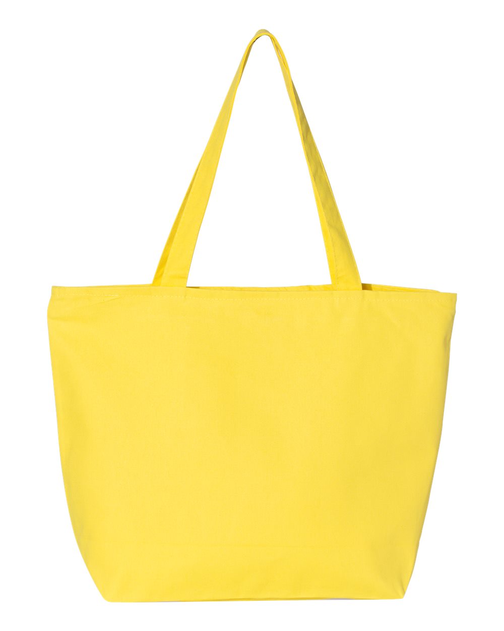 Front View of Yellow 25L Zippered Tote - Q611
