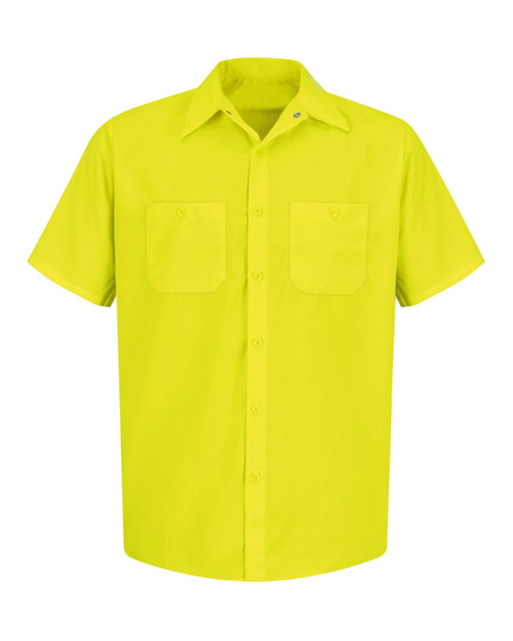 Front View of Yellow/ Green Enhanced Visibility Short Sleeve Work Shirt - SS24