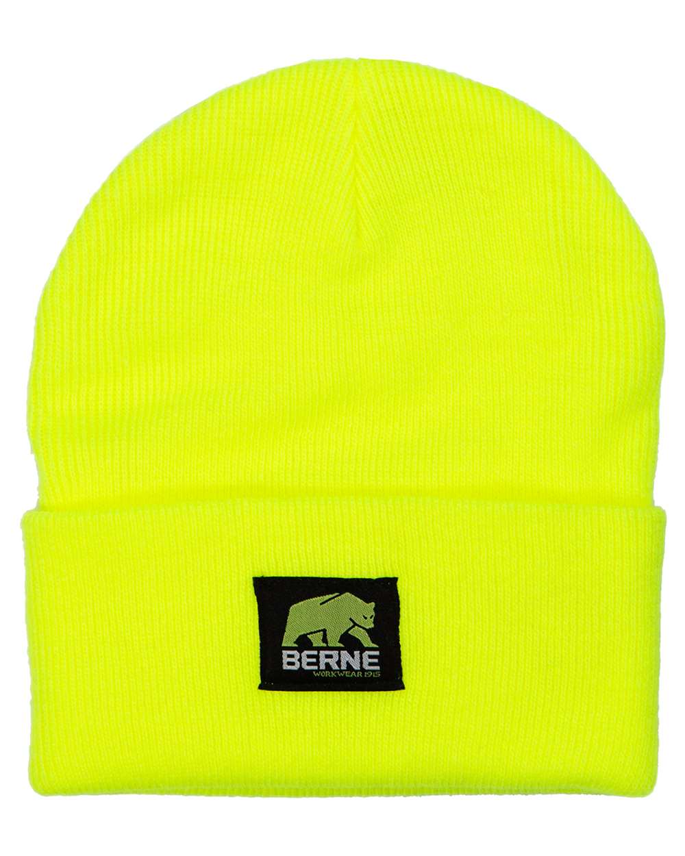 Front View of Yellow Heritage Knit Cuff Beanie - H150