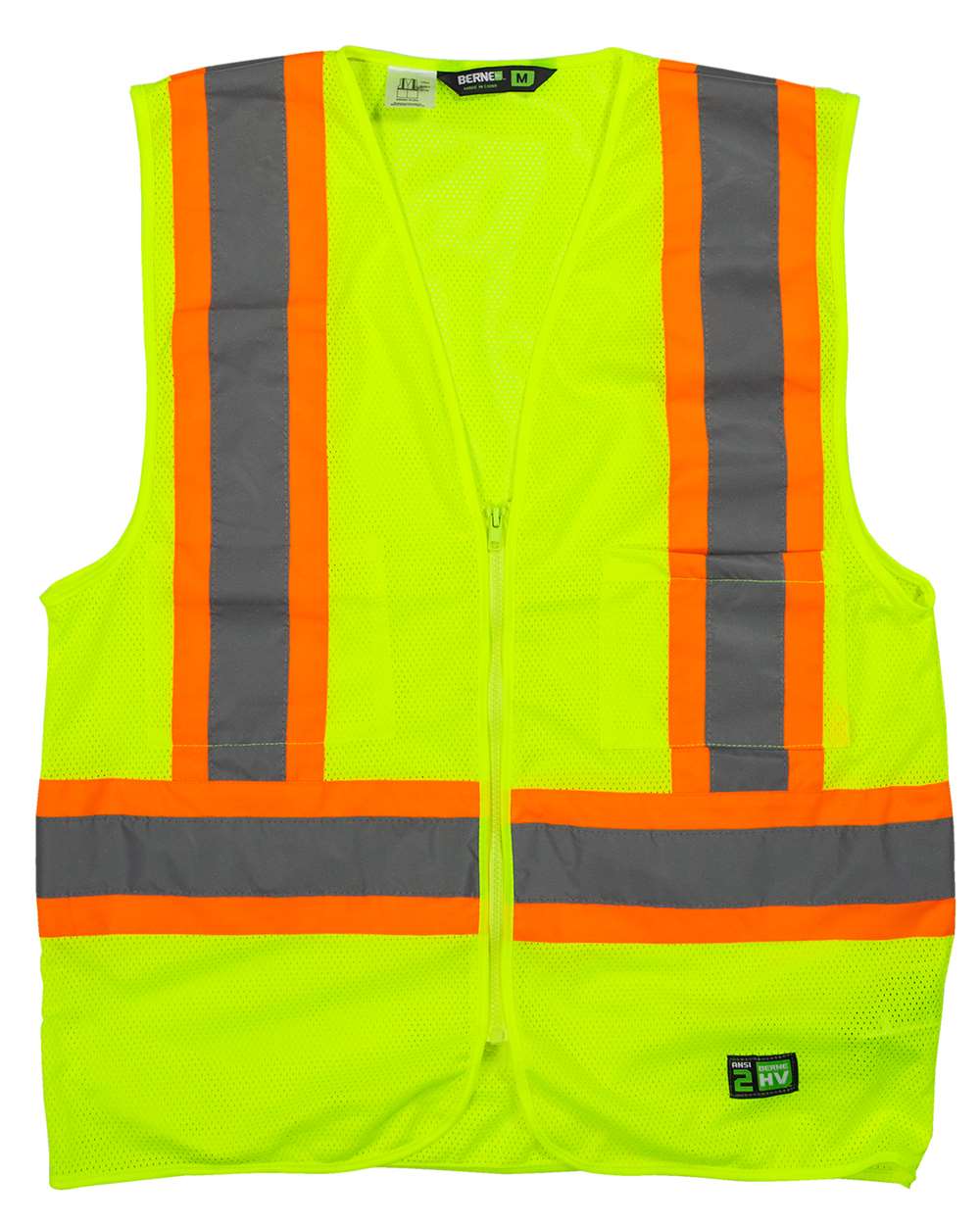 Front View of Yellow Hi-Vis Class 2 Multi-Color Vest - HVV046