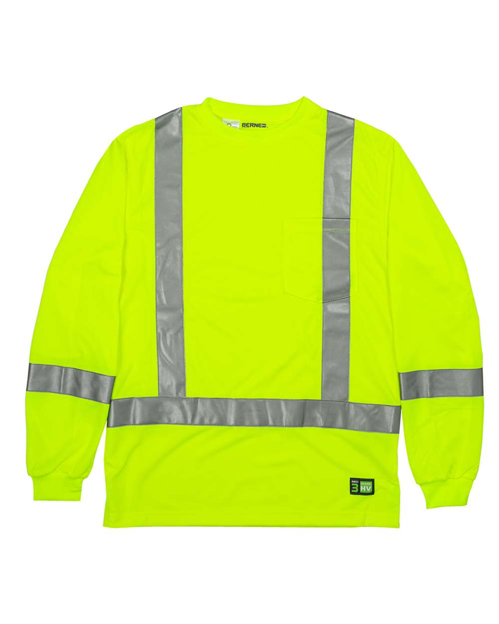 Front View of Yellow Hi-Vis Class 3 Performance Pocket T-Shirt - HVK013