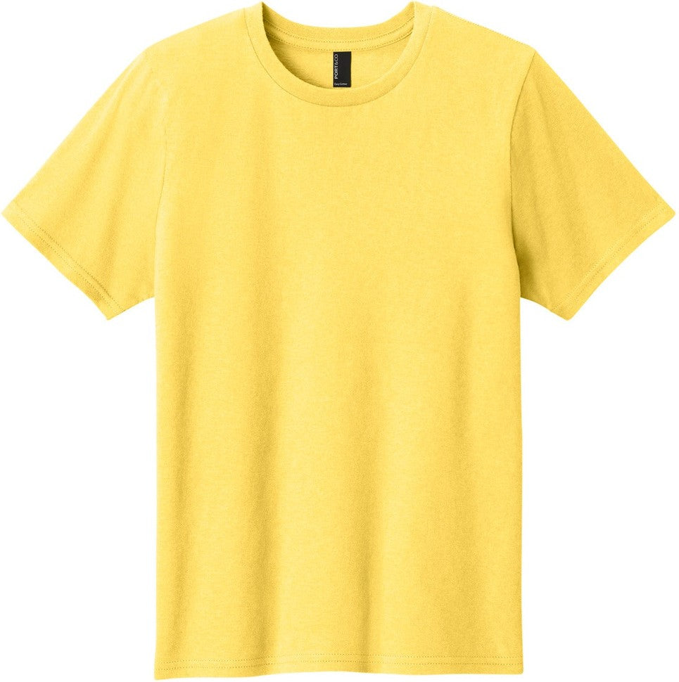 Front View of Yellow Port & Co Youth Easy Cotton Tee PC43Y