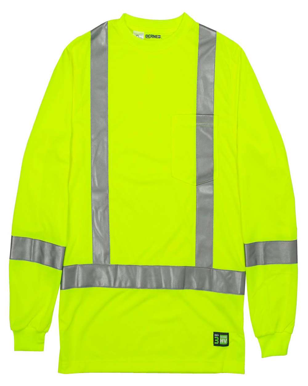 Front View of Yellow Tall Hi-Vis Class 3 Performance T-Shirt - HVK013T