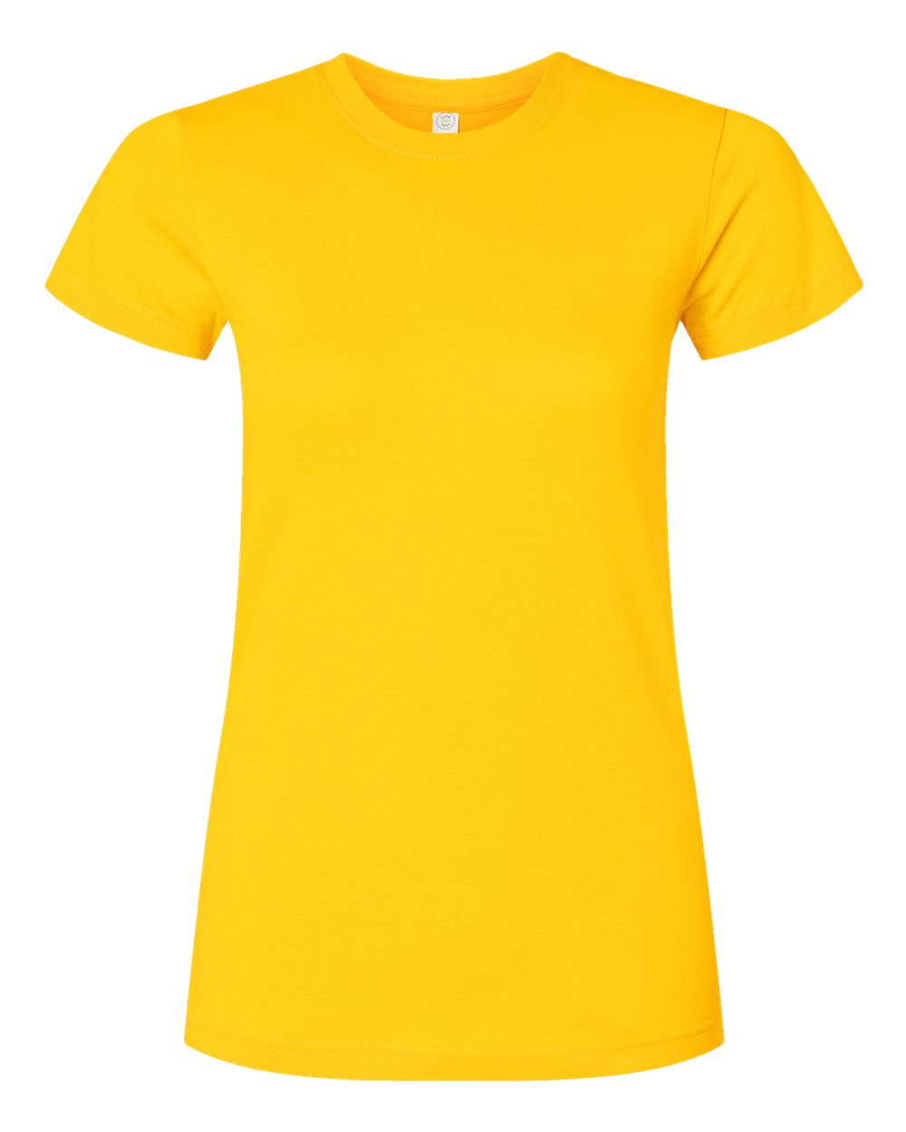 Front View of Yellow Women's Fitted Fine Jersey Tee - 3616