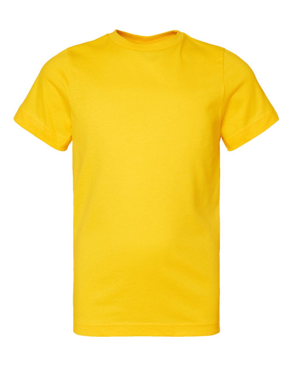 Front View of Yellow Youth Fine Jersey Tee - 6101