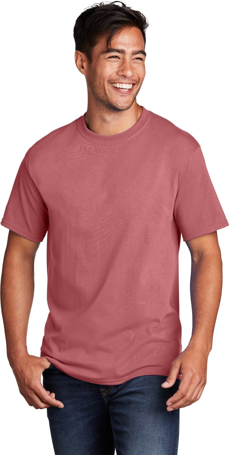 Front View of Zinnia Port & Co Core Cotton Tee. PC54