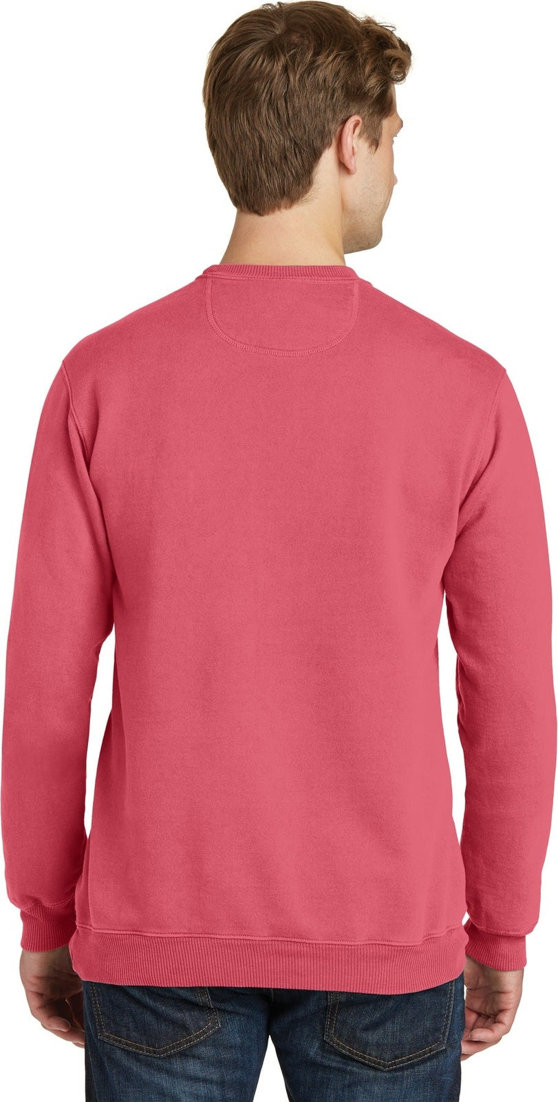 Fruit Punch Port & Co Beach Wash Garment-Dyed Crewneck Sweatshirt PC098