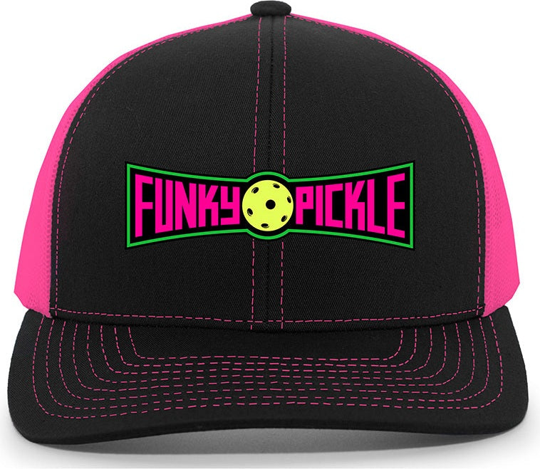 Funky Pickle Trucker Snapback Cap (u) (black/pink) - Blk / Os