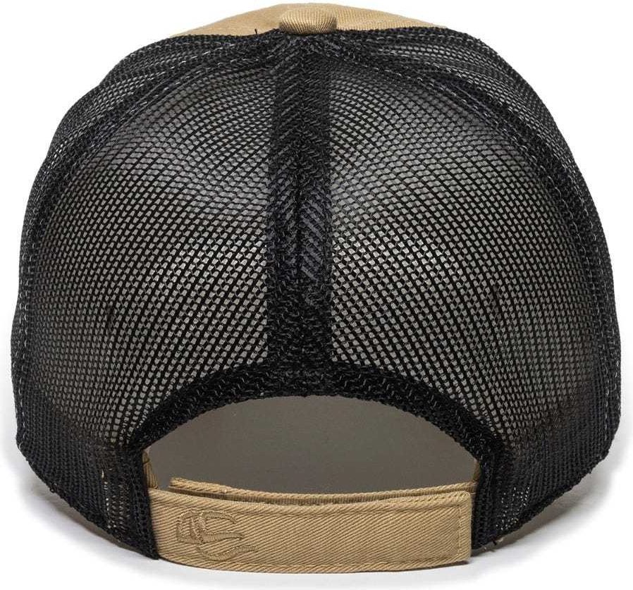 Oc Sports Fwt-130 Garment Wash Mesh Back Baseball Cap - Old Gold Black - 6 7/8’’ - 7 1/2’’