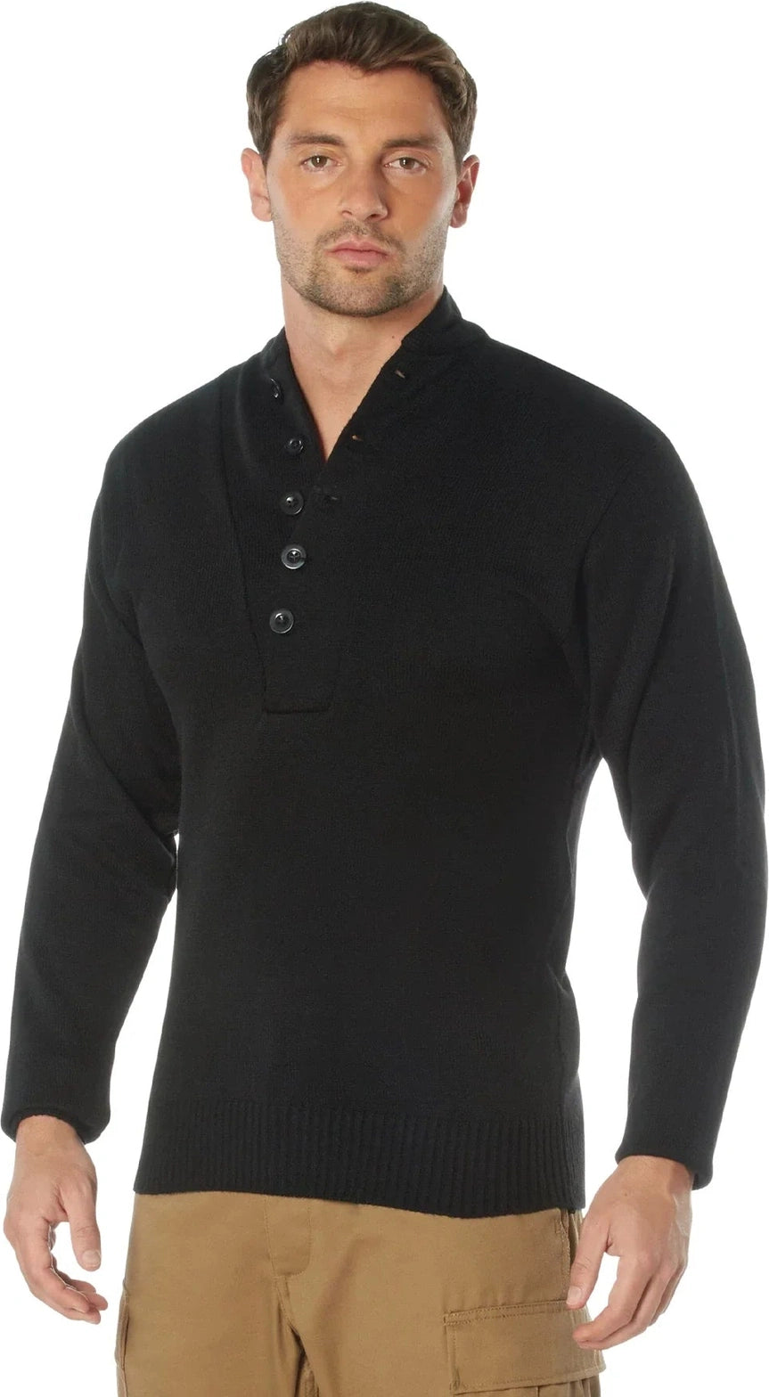 G.i. Style 5-button Sweater - Black / s