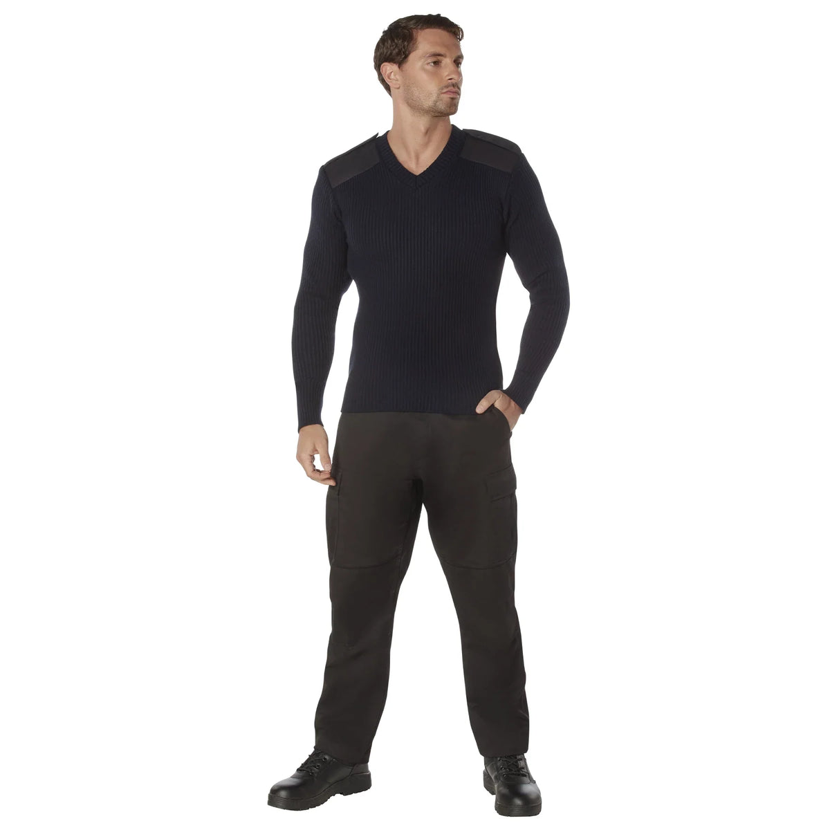 G.i. Style Acrylic V-neck Sweater