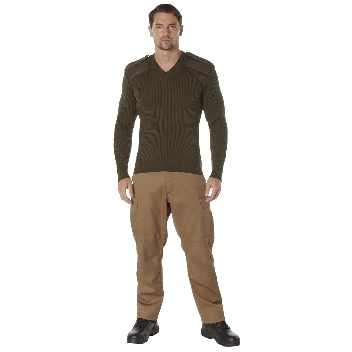 G.i. Style Acrylic V-neck Sweater