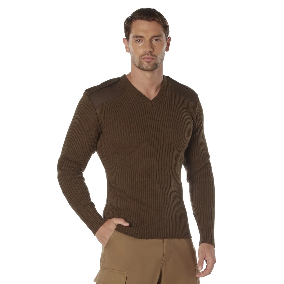 G.i. Style Acrylic V-neck Sweater