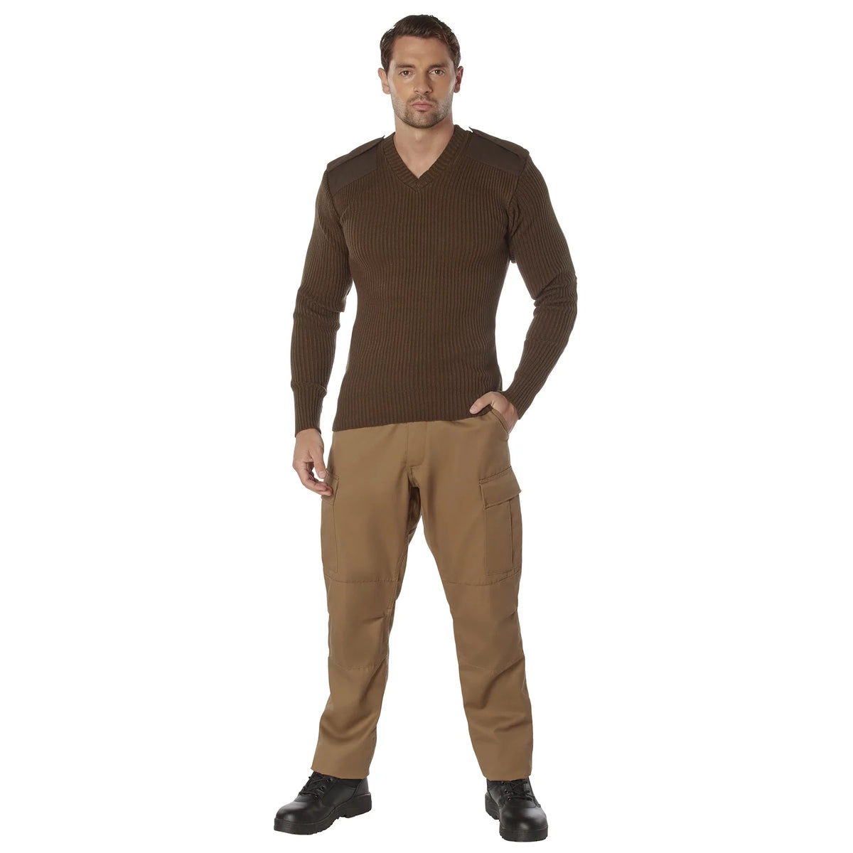 G.i. Style Acrylic V-neck Sweater