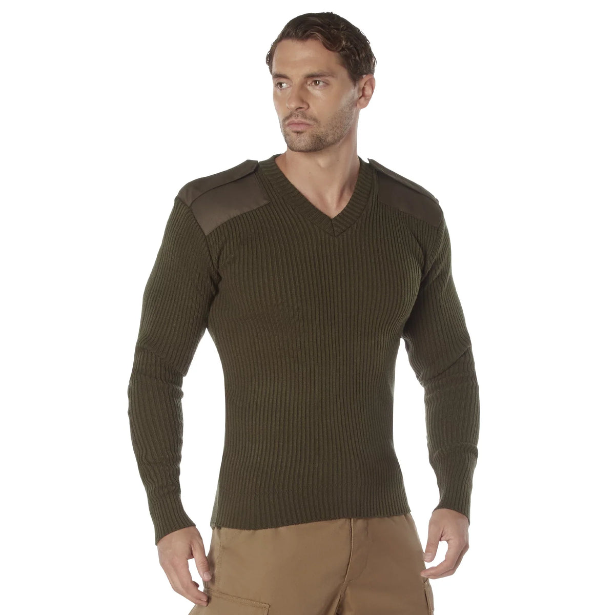 G.i. Style Acrylic V-neck Sweater