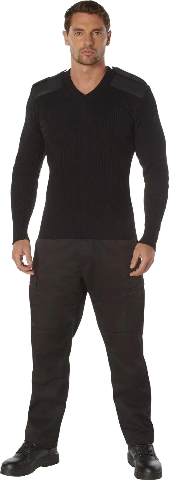 G.i. Style Acrylic V-neck Sweater