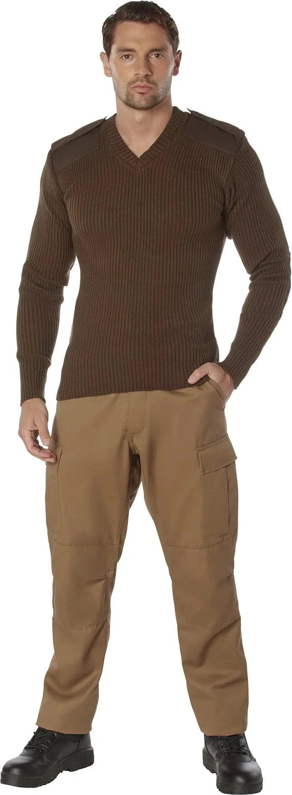 G.i. Style Acrylic V-neck Sweater