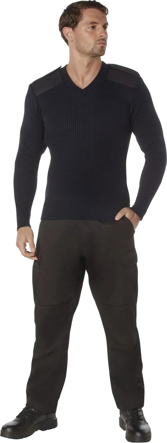 G.i. Style Acrylic V-neck Sweater