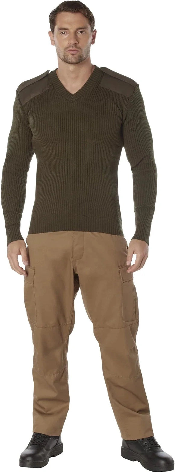 G.i. Style Acrylic V-neck Sweater