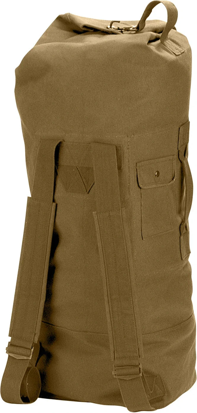 G.i. Style Canvas Double Strap Duffle Bag - Coyote Brown