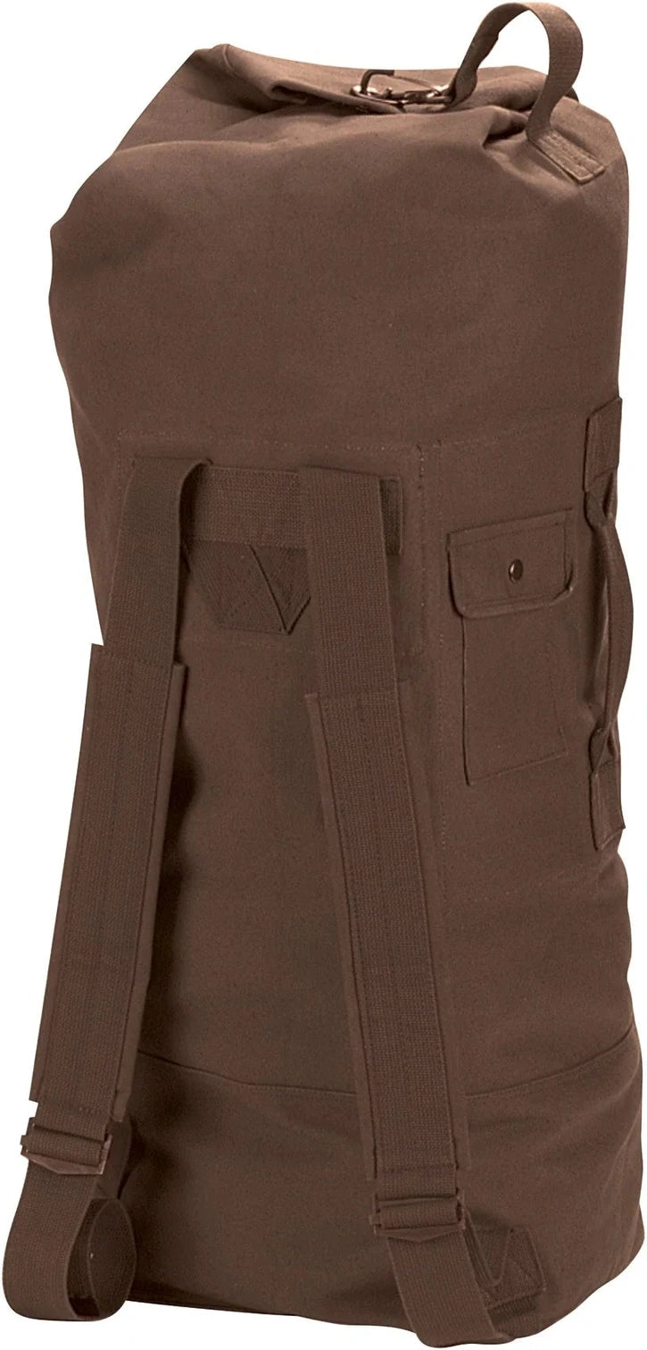 G.i. Style Canvas Double Strap Duffle Bag - Earth Brown